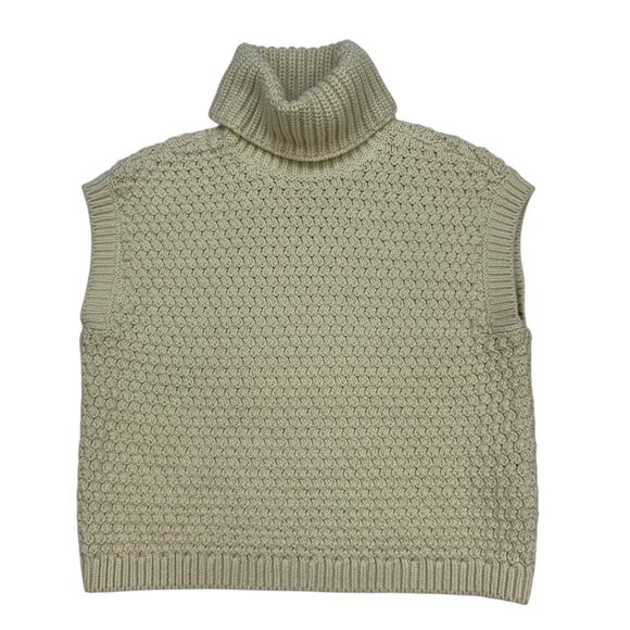Madewell Textured Turtleneck Sweater Vest XS Ecru Cream Relaxed Fall Heritage - Picture 12 of 12
